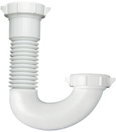 Plumb Pak PP812-50 J-Bend, 1-1/2, 1/2 x 1-1/4 in, Slip, Plastic, White